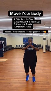 79K views · 1.4K reactions |  Day 9: 21-Day Low Impact Standing Workout Challenge ✨No floor work. No excuses. All results!✅ Side Taps & Clap✅ Tap Forward & Reach Up✅ Knee Lift Touch✅ Modified JacksThese moves are joint-friendly, beginner-approved, and full-body effective. You in? Tag a friend to join you!#LowImpactWorkout #StandingOnlyWorkout #PlusSizeFitness #BeginnerFriendlyFitness #FitnessMotivation #21DayChallenge #JointFriendlyMoves | Thick Chick Fitness | Facebook
