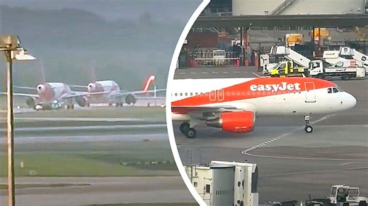 Two EasyJet planes clip wings at Manchester Airport