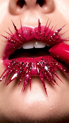 Melting Gem-Feather Lipstick ASMR 💄✨ | Heavy Layers, Long Feathers & Sharp Crystal Pops