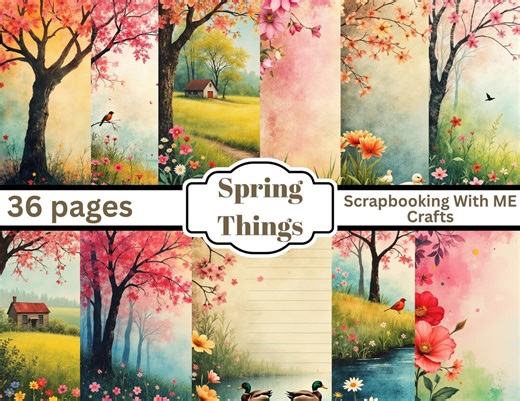 Spring Things Junk Journal Pages, Spring Floral , Watercolor Spring Papers, Cottage Garden - Etsy UK