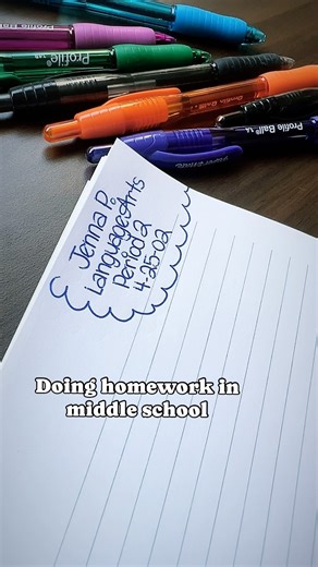 Why did I love doing homework so much?! But also…. Could go for a middle school language arts text book just for fun right now, too….. 😂 🖊️ Papermate Profile | Memories By Meyers