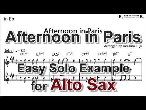 Afternoon in Paris - Easy Solo Example for Alto Sax