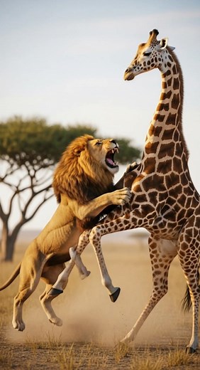113K views · 537 reactions | Giraffe vs Lion | Shocking Wild Showdown...