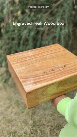 3.2K views · 319 reactions | Premium teak wood gift box custom engraved with your message or logo. Our luxurious teak wood boxes are custom made in your size and finished in high gloss for a premium wood gift box experience. All our teak wood boxes are custom made at our Woodgeek workshop. | Woodgeek Store India | Facebook