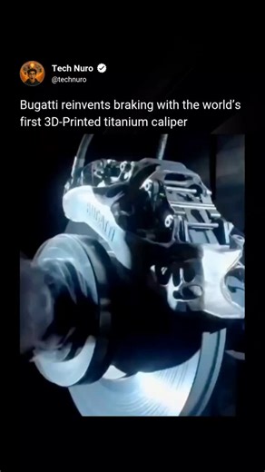 Tech Nuro | Bugatti has pushed automotive engineering into aerospace territory with its groundbreaking 3D-printed titanium brake caliper. Crafted from... | Instagram