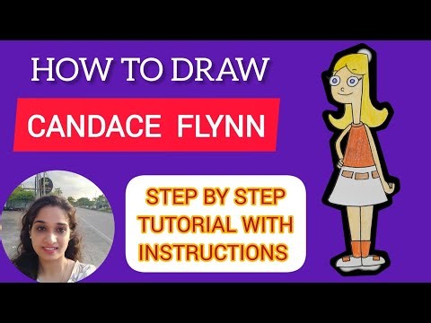 Easy Drawing : Candace Flynn | Step by Step Tutorial with Instructions | ‪@KalakritArtStudio‬