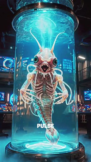 Alien Shrimp Trapped in a Stasis Tank 👁️ #shorts #alien #aiart #scifi