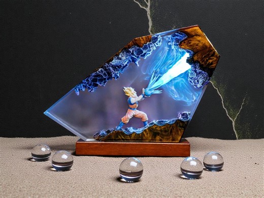 Anime Diorama Lamp: Handmade Epoxy Resin Night Light, Gaming Decor - Etsy