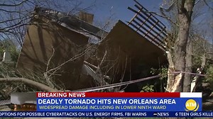 5.1K views · 107 reactions | DEADLY TORNADO HITS NEW ORLEANS AREA: Twisters caused extensive damage across the city's Lower Ninth Ward and nearby St. Bernard Parish, two areas devastated by Hurricane Katrina. ABC’s Andrew Dymburt reports. | World News Now | Facebook