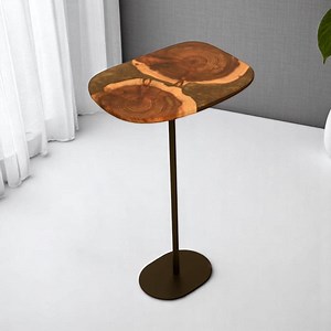 Handmade Side Table – Brazilian Wood & Brown-gold Resin – Unique Modern Accent Table - Etsy Canada