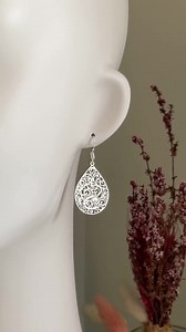 Silver Filigrees, Silver Teardrop Earrings, Gift Earrings, Silver Earrings for Gift, Lightweight Filigree Earrings, Earrings Silver for Her - Etsy Australia
