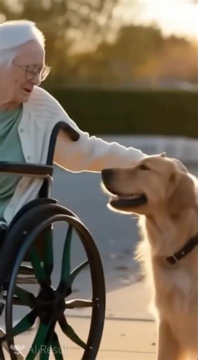 Golden Retriever Saves life 8: Elderly Woman in Wheelchair ❤️🐕 | Real-Life Hero Short #dog