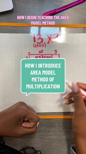 Area model method can be challenging for some students, that’s why I like for them to see how it works first in the graph paper. It’s a great visual for students! #areamodelmultiplication #areamodel #multiplication #4thgrademath #5thgrademath #teachersoftiktok #teachersontiktok #education #classroom #math #mathstrategies #multiplicationstrategy #foryoupage