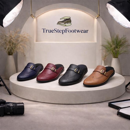 Handmade Men's Leather Mule Loafers Buckle Slip on Dress Casual Backless Shoes - Etsy