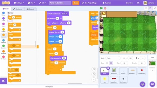 Scratch 3.0 Tutorial: How to Make Plants vs. Zombies (Part 3)