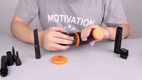 WHATOOK 2-in-1 Computer Vacuum Cleaner：Compressed Air Duster Blower，100000 RPM & 10 Kpa Cordless Car Hoover, Portable Handheld Keyboard Cleaner Kit for PC Computer Desk Dust Cleaning