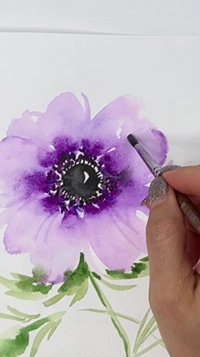 Beautiful Anemone Watercolor Painting Tutorial