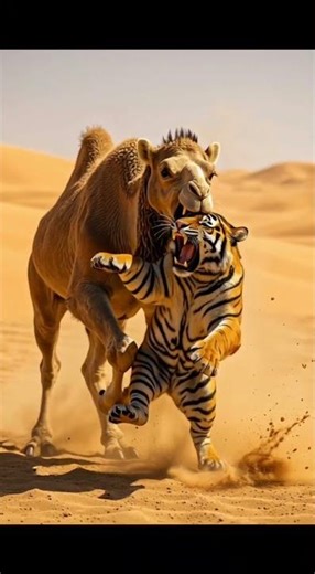 Camel vs Tiger: When a Fight Turns Into a Comedy Show #shorts