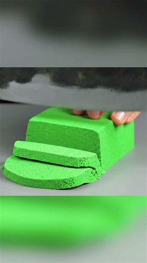 Green Sand Cut by Axe 🪓 | Ultra Fast ASMR #shorts