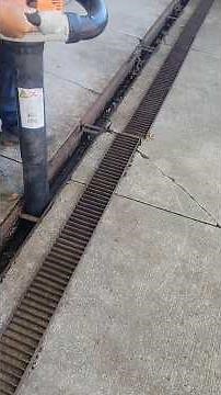 Sthil Leaf Vac makes quick work of cleaning out driveway trench drain