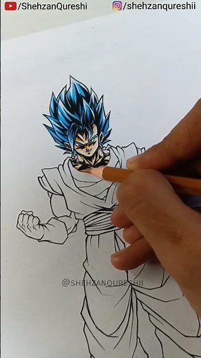 Drawing Vegito Blue Full Body Using LEADUR Watercolor Pencils