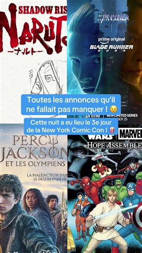 Annonces Jour 3 New York Comic Con 2026 — Naruto, Percy Jackson, Star Wars