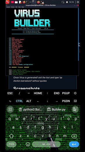 “Virus Builder Tool 😱 | Ethical Hacking Awareness | Kali Linux #shorts”