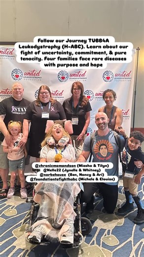 Miesha & Tilyn | Rare Disease & Chronic Life on Instagram: "￼Follow our Journey TUBB4A Leukodystrophy (H-ABC￼). Learn about our fight of uncertainty, commitment, & pure tenacity. Four families face rare diseases with purpose and hope! @chronicmomandson (Miesha & Tilyn) @Nelle22 (Jynelle & Whitney) @narbehouse (Ben, Nancy & Ari) @foundationtofighthabc(Michele & Elouise) #leukodystrophy #tubb4a #raredisease #disabilitytiktok #community"