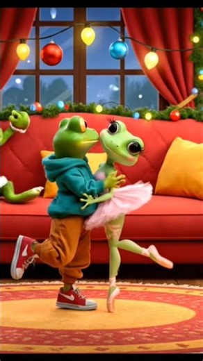 🐸🩰 When the Frog Meets the Ballerina #dance #frogdance #shorts #frogdance #viral #christmas