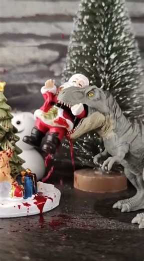 Santa Claus vs T-rex final inesperado 🥲🤣