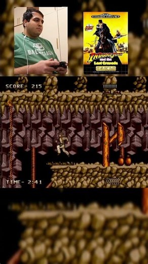 gameplay playing Indiana jones and the last crusade sega genesis nostalgic video game scene 1