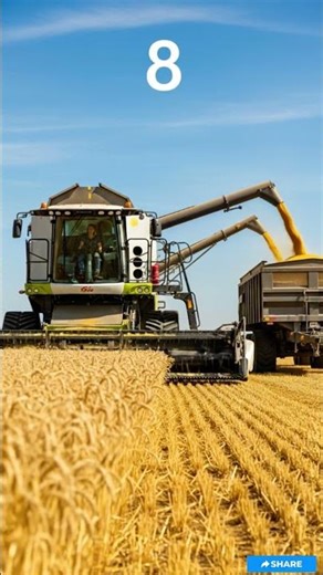 How industrial combines optimize yield: Unloading thousands of bushels