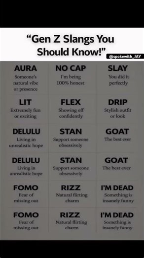 Gen Z Slangs You Should Know 😎🔥✅✅#englishlearning #spokenenglish #ytstudioes #vocabulary