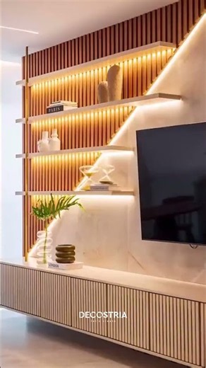 Modern Staircase Wall Panel Design Ideas | Wood Slat Feature Wall | Decostria Canada