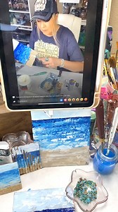 38 reactions · 13 comments | Palette knife art tutorial and the best part…these were all created on cardboard! I showed how to seal the cardboard and prep the surface to receive the paint! #acrylicpainting #paletteknifepainting #acrylicartwork #beachlife #beachart | Art & Grace | Facebook
