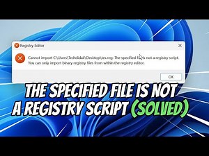 Cannot Import .REG ~ The Specified File is Not a Registry Script (SOLVED)