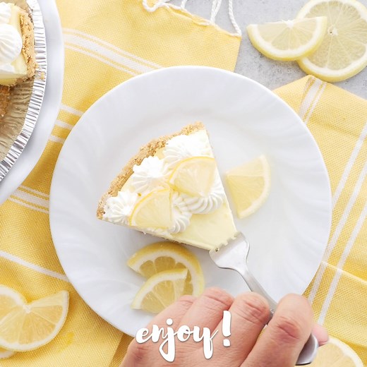 NO BAKE LEMON PUDDING PIE has three layers of lemon pudding, topped with whipped cream and settled in a graham cracker crust. recipe here---> https://togetherasfamily.com/no-bake-triple-layer-lemon-pudding-pie/ | Together as Family - Recipes from my family's kitchen to yours