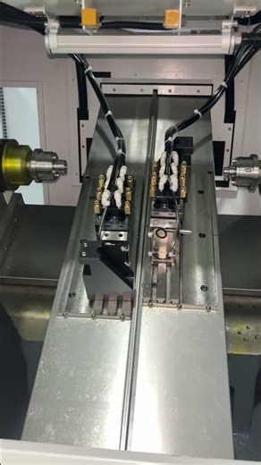 Swiss CNC lathe test program sends M-code/G-code commands to the machine tool. #cnclathe