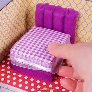 diy cardboard miniature loft bedroom luxury purple design