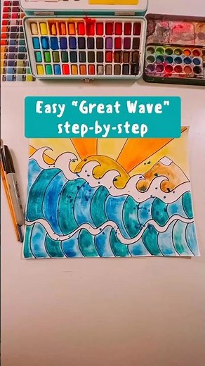 Elementary Art Great Wave Tutorial