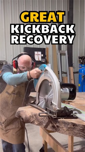 Sawinery Woodworking | Great Recovery After a Circular Saw Kickback Kickback can happen fast — even with a big, powerful saw and an experienced woodworker behind... | Instagram
