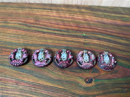 Set of 5 Antique Escutcheon Cut Steel and Shell Buttons - Etsy