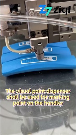 The visual paint dispenser shall be used for marking paint on the handler