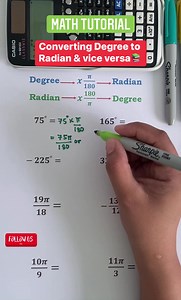 2.1K views · 70 reactions | Math Tutorial: Converting Degree Measure to Radian Measure and vice versa Pre-Calculus Grade 11 Math Follow us for more!珞 #precalculus #math #grade11 #mathtutor | Prof Math Wizard | Facebook