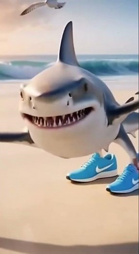Tralalero Tralala, The Shark With Blue Shoes Sings on the Beach 😂👟