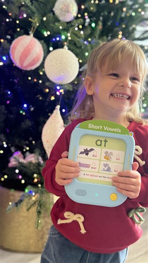 Kara | Preschool + Learning Through Play on Instagram: "Looking for a screen-free toy that actually teaches? This little learning pad has been such a fun addition to our house. My daughter has been tapping the cards, repeating the sounds, and picking up new words without even realizing she’s learning. 🙌📚 ✨ 156 interactive cards (letters, short vowels, numbers, family words, animals, songs + more!) ✨ Says the sounds + words aloud ✨ Helps with phonics, vocabulary, and early reading ✨ Great for a