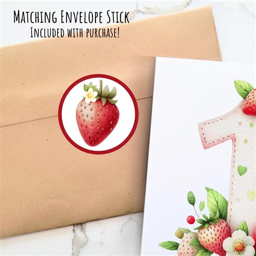 Berry First Birthday Card, 1st Birthday Card Personalized - Etsy