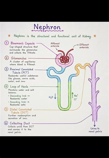 NEPHRON ANATOMY AND PHYSIOLOGY # nursing notes # Anatomy