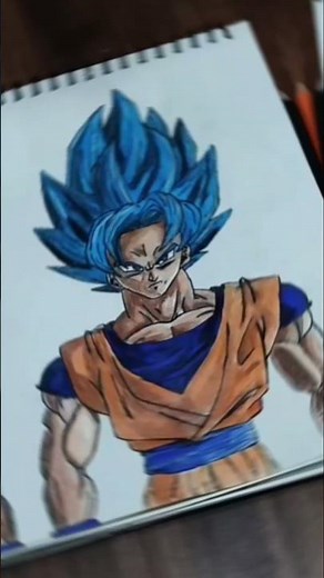 Goku ssj blue drawing ✨ #drawing ideas #art #trend #goku #trending #shorts #youtube shorts