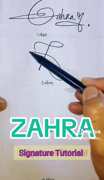 ZAHRA's Unique Signature Tutorial for Letter Z